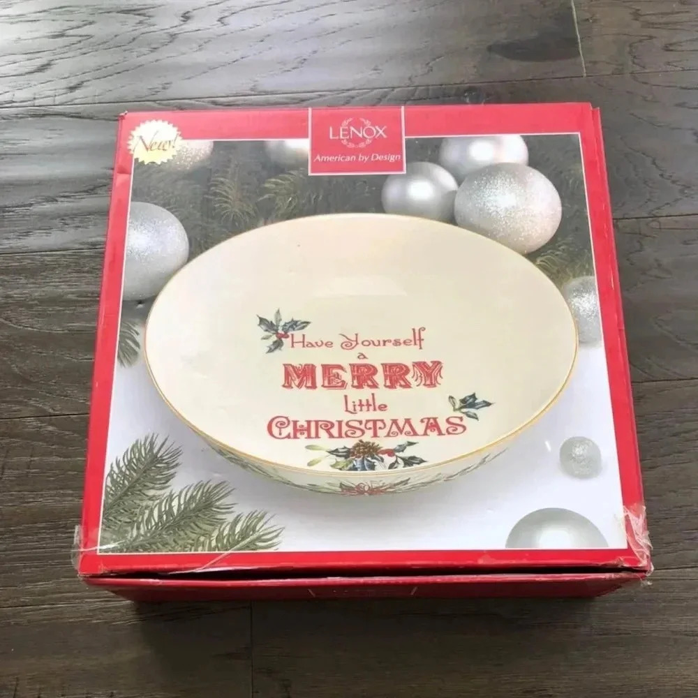 Lenox Winter Greetings Bowl “Have Yourself A Merry Little Christmas” Sentiment